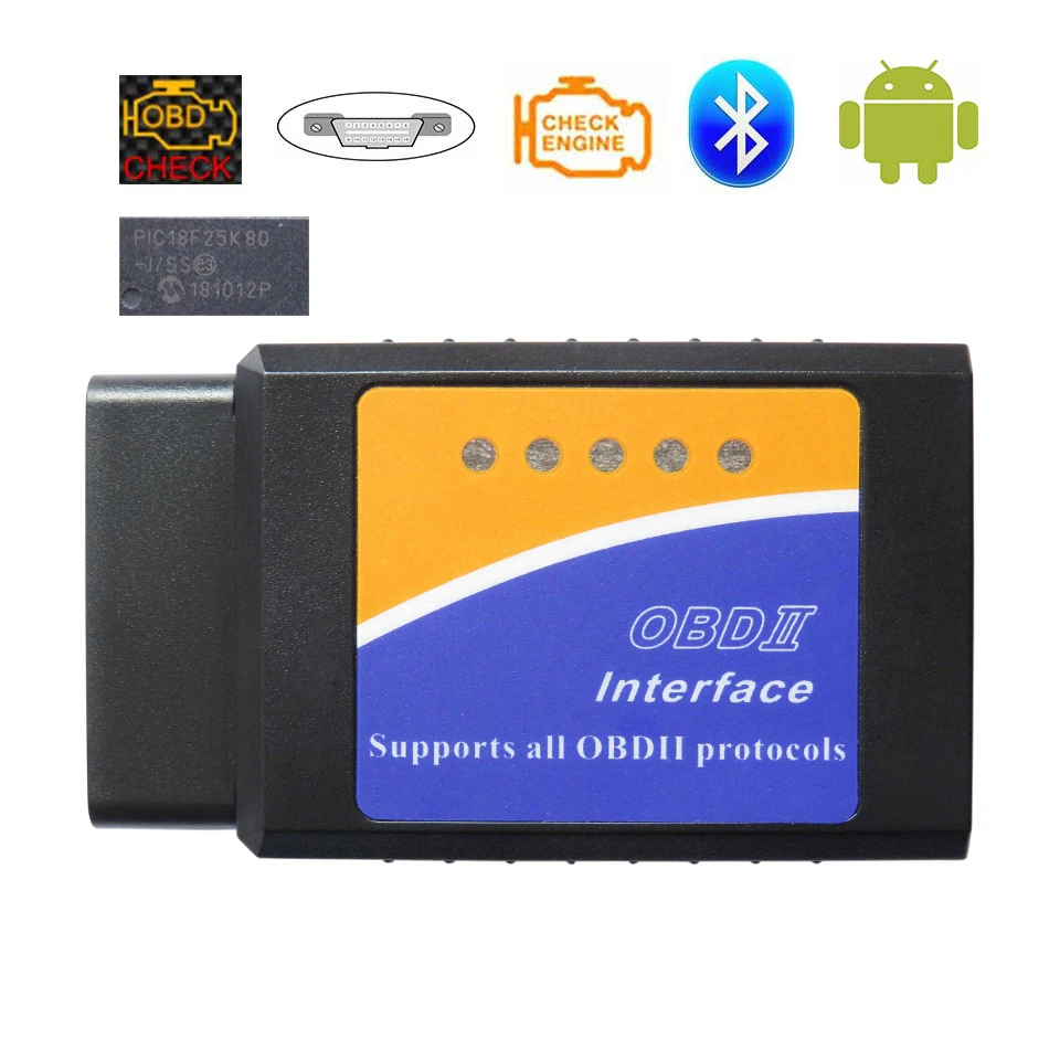 Автомобильный диагностический сканер ELM327 Bluetooth V1.5 OBD2 для Android ELM 327 в 1 5 OBD 2