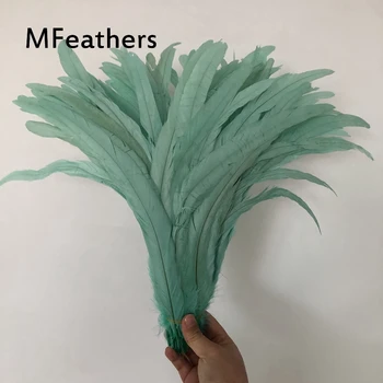 

100PCS 25-30CM Mint Green Dyed Rooster Coque Feathers Natural Pheasant Chicken DIY Jewelry Plume Feather Wedding Home decoration