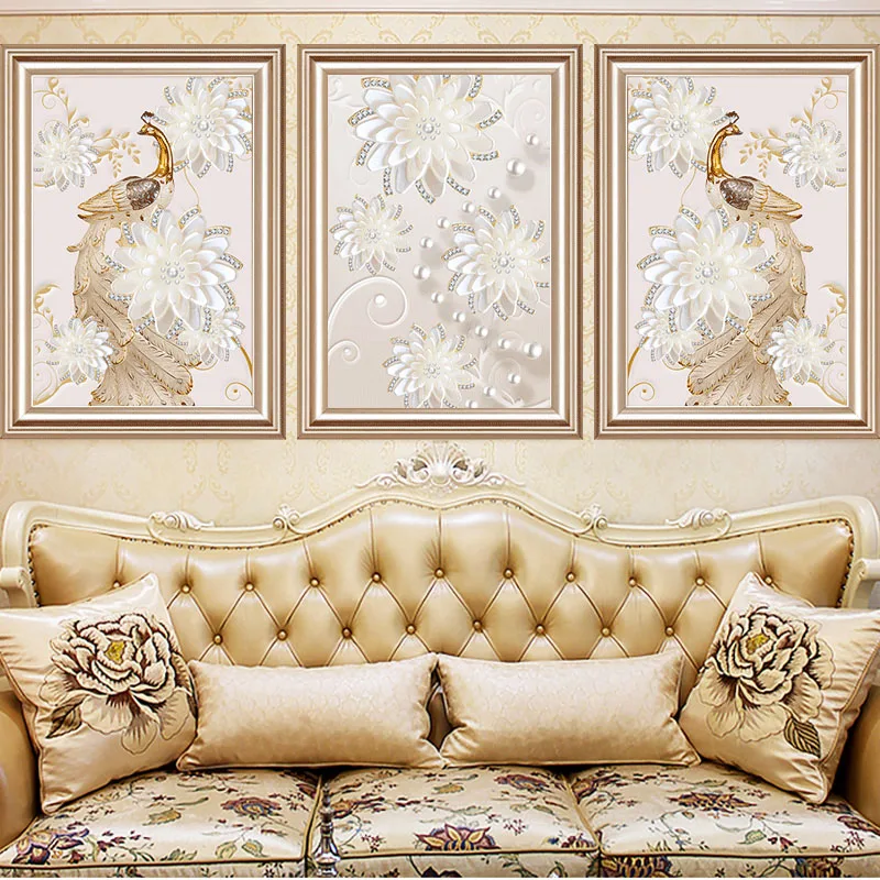 Beste 5d Diamant Schilderij Witte Pauw Dier Diamant Borduren Kruissteek Vol Strass Pakket Mozaïek Gift Voor Livingroom