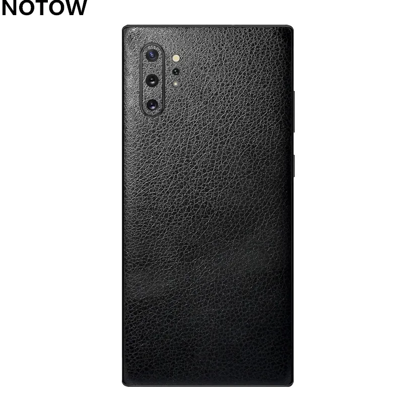 NOTOW модная кожаная ПВХ наклейка обёрточная пленка для мобильного телефона защитная пленка для samsung Galaxy Note10/Note10Plus/Note8/A70/A50 - Цвет: Черный