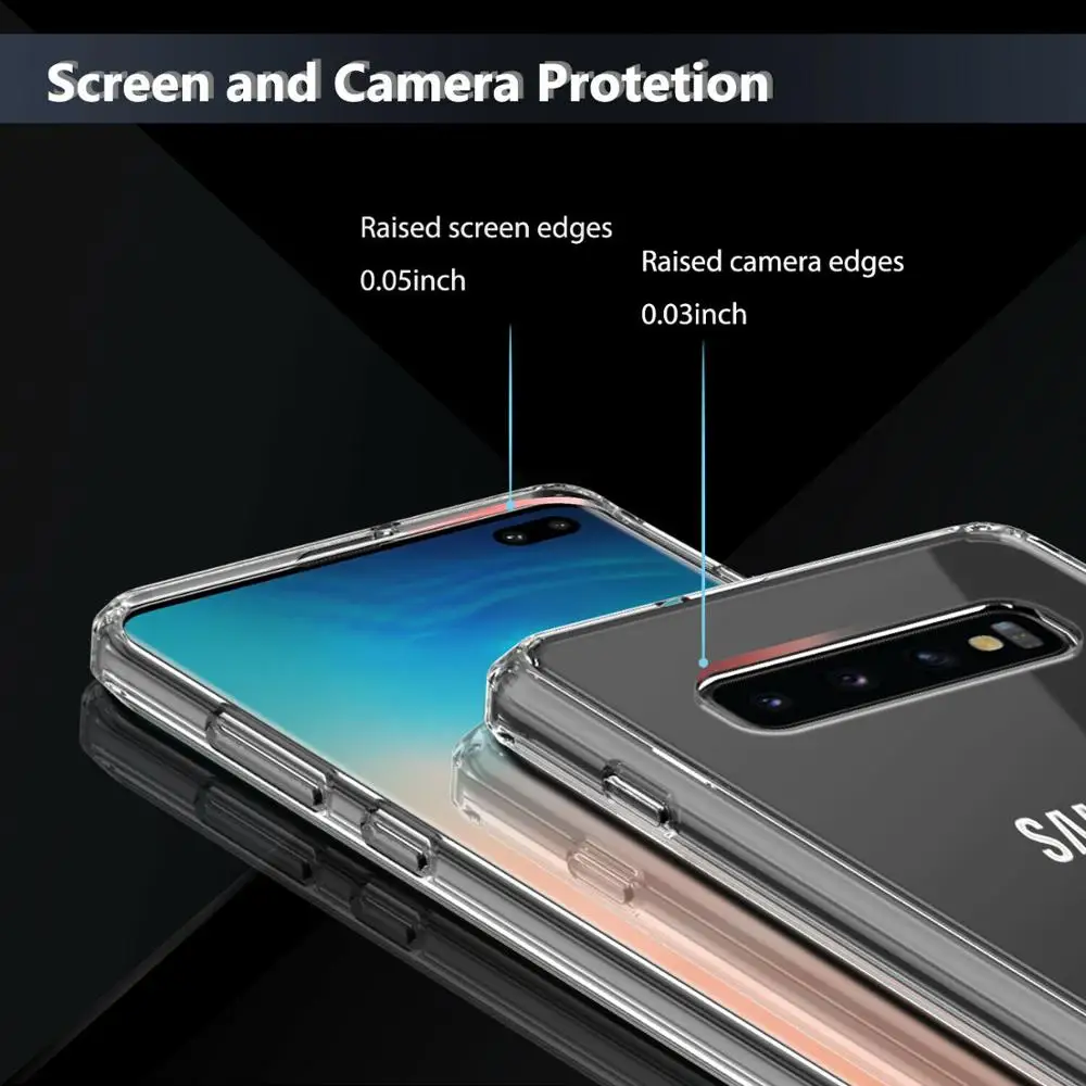 Для samsung Galaxy Note 10 Pro S10 Plus S10e s10 5G Гибридный Бампер прозрачный термополиуретан ударопрочный воздушный прозрачный силиконовый чехол