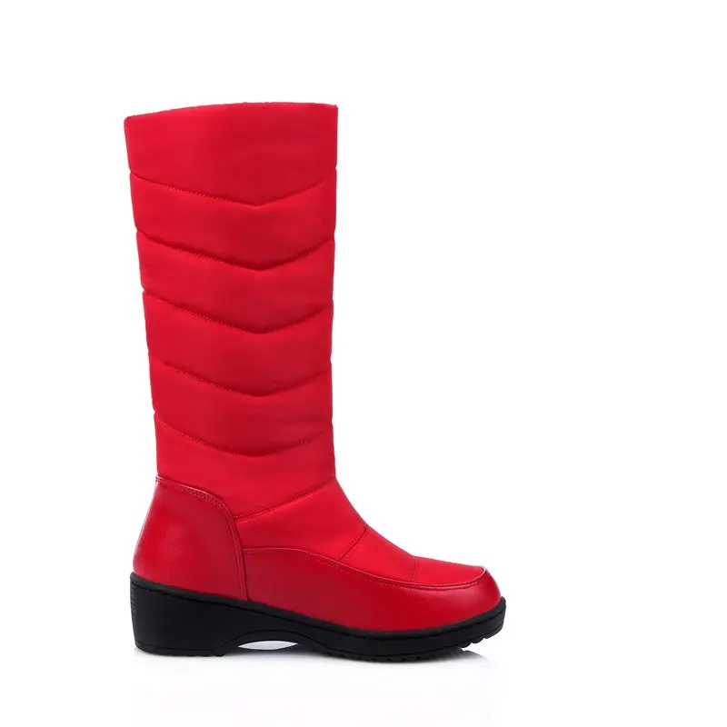MORAZORA/Большие размеры 35-44, черные, красные зимние ботинки женские ботинки на платформе и среднем каблуке с черепом теплые зимние ботинки из плюша женская обувь