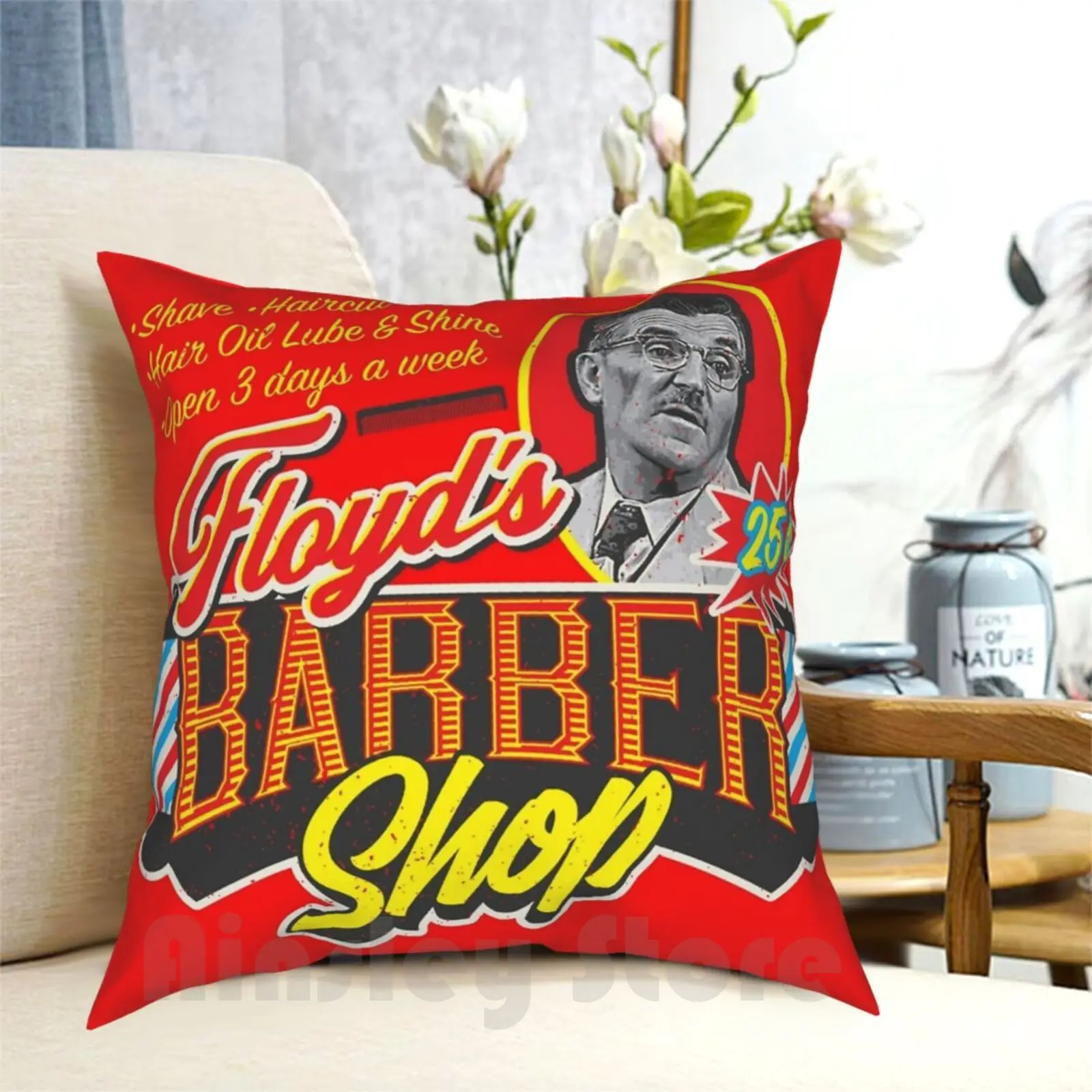 

Barbershop Pillow Case Printed Home Soft Throw Pillow Vintage Andy Griffith Show Barber Barber Barbershop Barber Shop