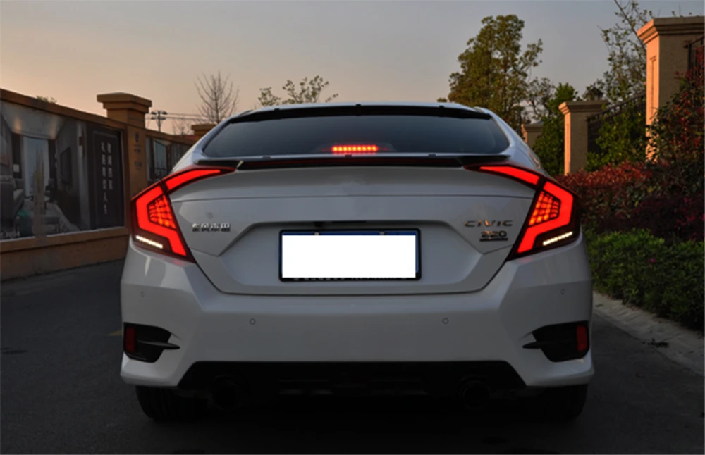 1 комплект для Honda Civic задний фонарь Civic светодиодный задний фонарь DRL светодиодный динамический сигнал тормоза заднего хода аксессуары