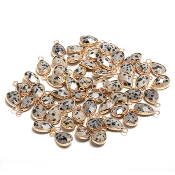 

3Pcs Damation Jaspers Natural Faceted Drop-Shaped Pendants Making for Jewelry Necklace Accessories Gift For Women Size 10x14mm