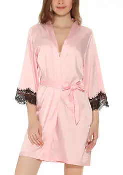 

Robe silk sexy robe size number - > L; color - > Pink