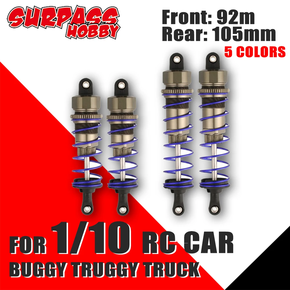 Zd Schokdemper 92Mm Front & 105Mm Achter Olie Demper Absorber Demper Schorsing Voor 1/10 Rc Auto Buggy truck Crawler Axiale Redcat