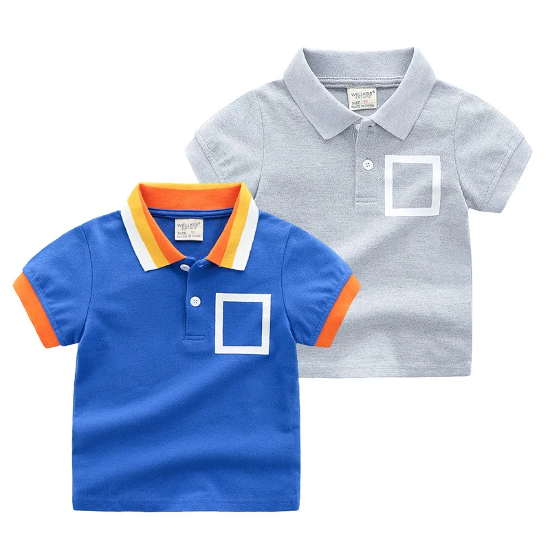 

2019 CHILDREN'S Short-sleeved T-shirt Summer New Style Comfortable Breathable Sweat Absorbing Childrenswear Solid Color Fold-dow