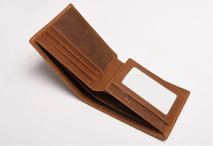 Free Engraving 100% Genuine Leather Men Wallet Gift Of Dad To Son V E1001-1015 Small Mini Card Holder Card Wallet Men 5