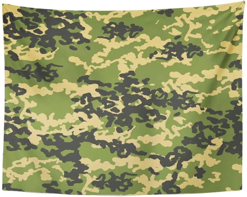 Arazzo Army Green Camouflage Pattern Militare Quattro Colori Woodland Stile Classico Adesivo Camo Beige Camoflage Arazzi