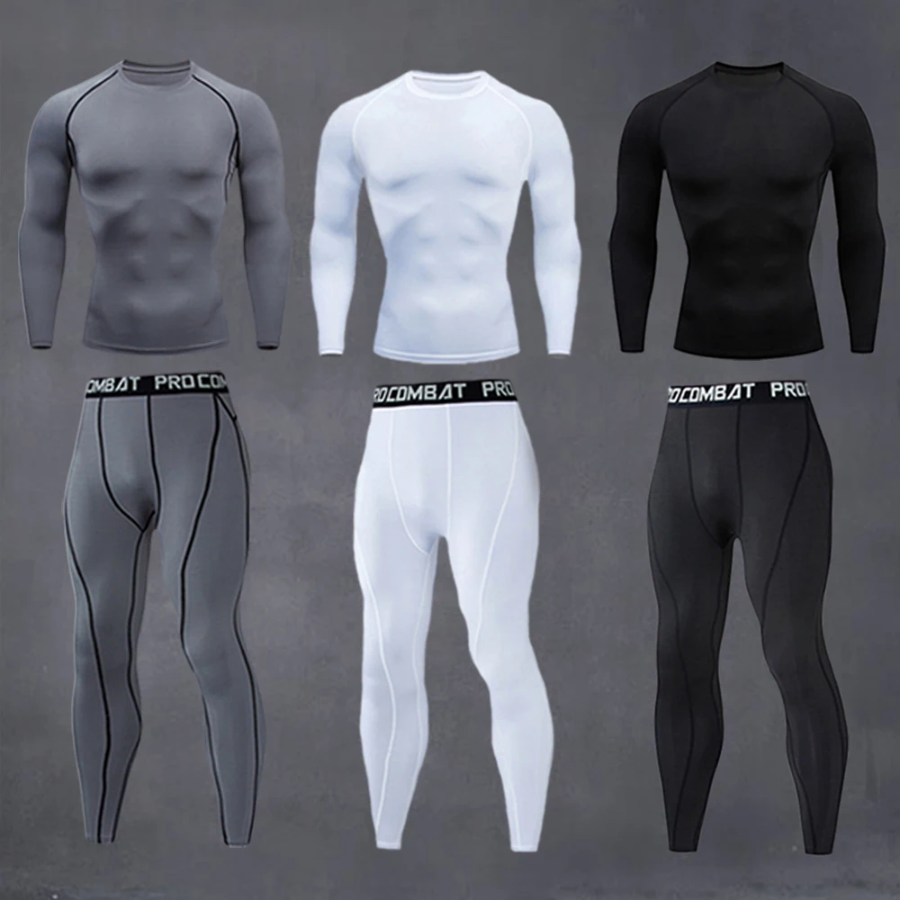 

Men's Comprehensive Training Sports Suit Male Quick Drying Compression Sportswear Set Gym Fitness Running Underwear Kit