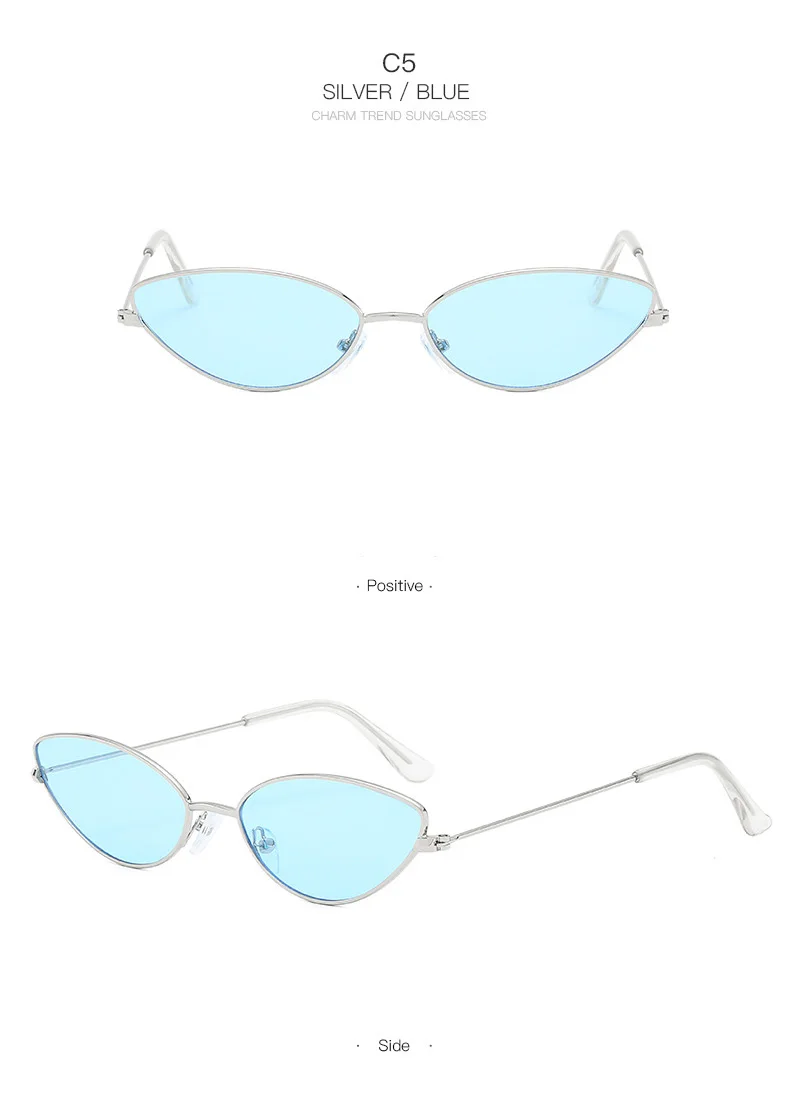 Cute Sexy Ladies Cat Eye Sunglasses Women Metal Frame Fashion Vintage Gradient Sun Glasses For Female UV400 Shades