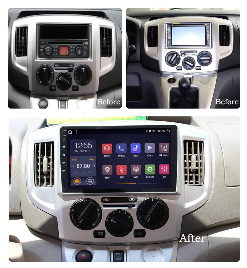 Discount 9 Inch 2Din Android 9.0 Head Unit Car Radio Stereo WiFi GPS Multimedia Player For NISSAN NV200 2009 2010 2011 2012-2016 1