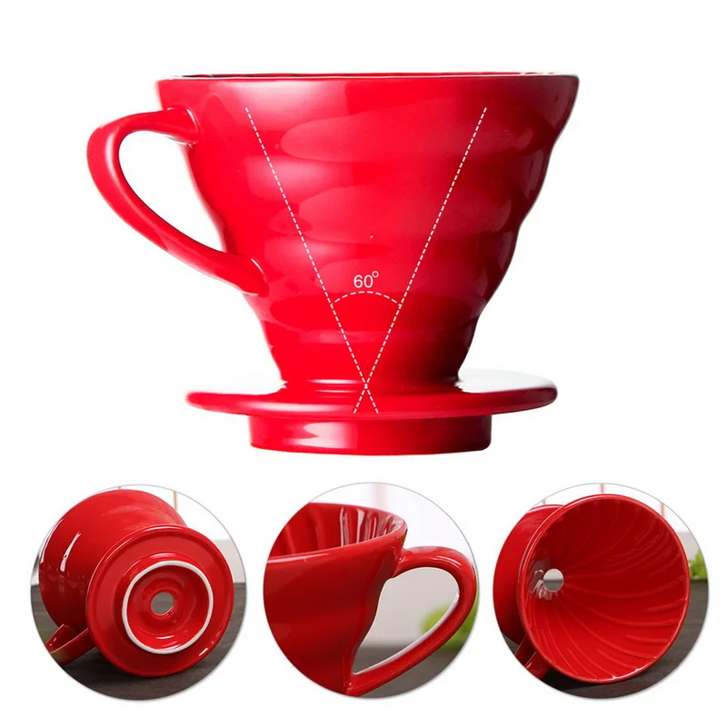 Керамическая кофейная капельница с двигателем 1-4 чашки V60 качественная кофейная капельная чашка с фильтром для перманентного заливания кофе с отдельной подставкой