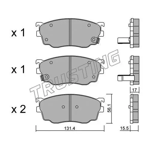 К-т торм. колодок Fr MA 626-02, Premacy-05 TRUSTING 310.0