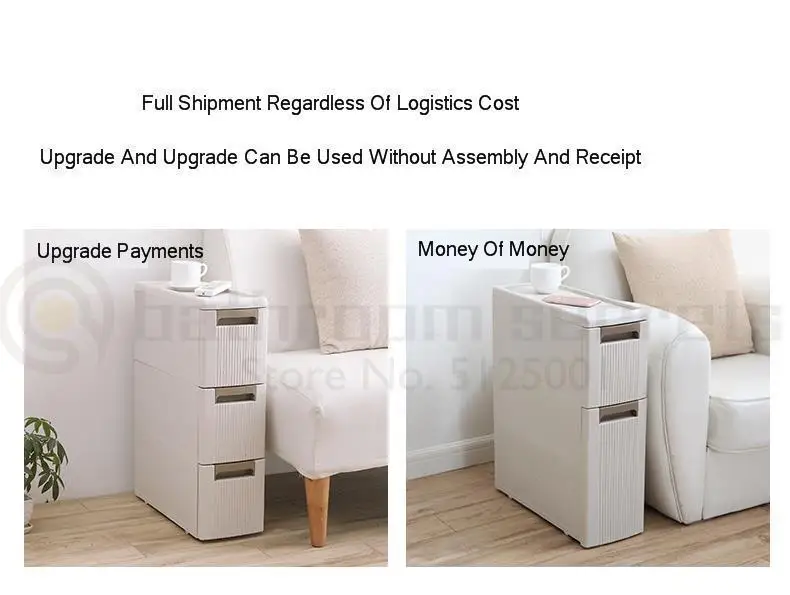 Bathroom Rack Floor Toilet Storage Cabinet Drawer Kitchen Crevice Storage Toilet Corner Cabinet Side Cabinet Narrow Bathroom