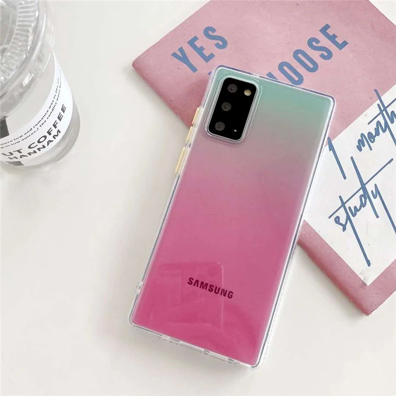 Прозрачный градиентный чехол для телефона samsung a51 a71 A21s прозрачный galaxy note 20 ultra s20