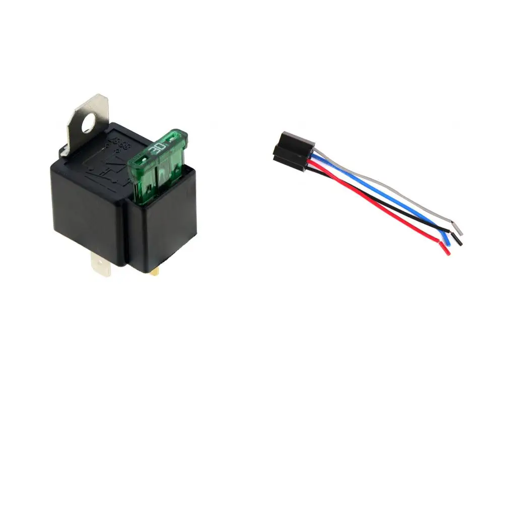 12V 30A 4-Pin Car Wire Relay Socket Harness Connector 4 Pin Socket W/ Wires
