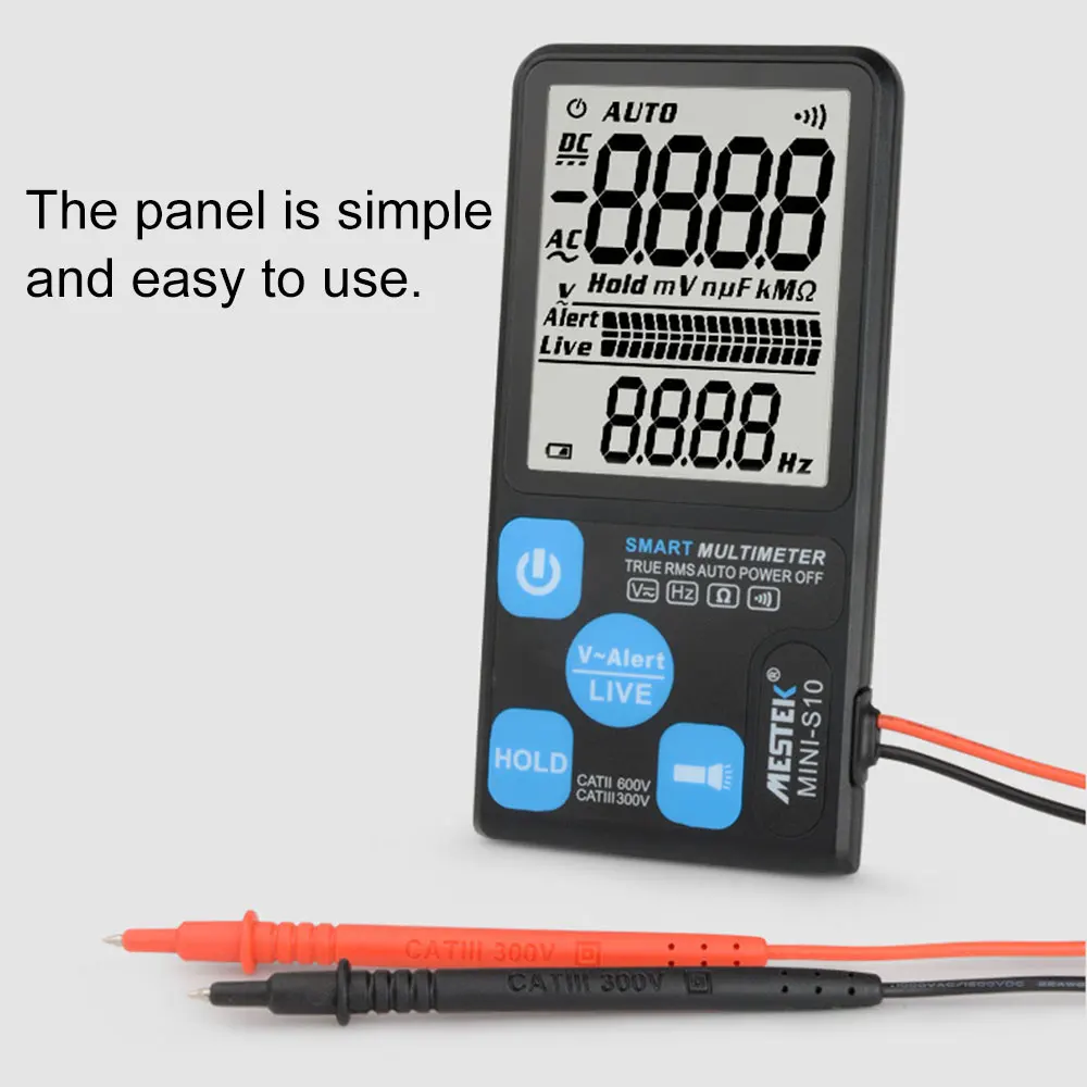 MESTEK ультра-Портативный цифровой мультиметр с большим 3,5 дюймов ЖК-дисплей 3 он-лайн Дисплей вольтметр переменного тока в постоянный Напряжение бесконтактная проверка напряжения переменного сопротивления Ом Гц Тестер