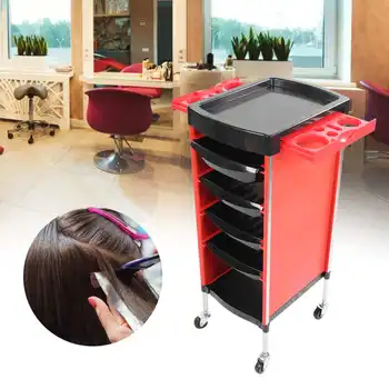 

Multifunctional Salon Tray Cart 6 layers Rolling Storage Organizer for Salon SPA Beauty Barber Hairdressing Supplies