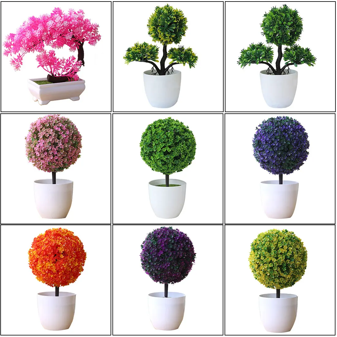 29 стилей Маленькие искусственные растения бонсай дерево горшок растения поддельные цветы украшения в горшках для украшения дома отель сад Декор