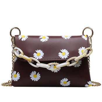 

Fashion flower pattern women's chain envelope bag PU leather women's Shoulder Messenger Bag purses and handbags bolsos mujer