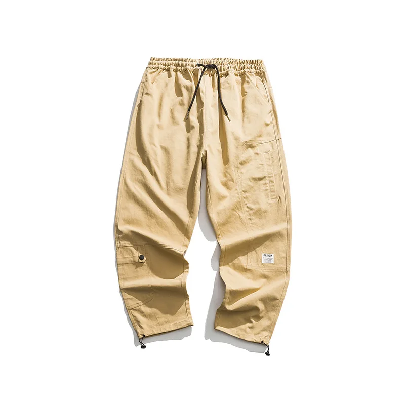 

Luoye luo ye 2020 Spring New Style Japanese-style Labeling Solid Color Straight-leg Pants Men's Casual Versatile National Trends