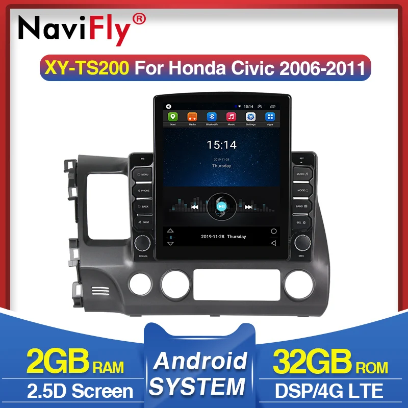 Автомагнитола 2DIN на Android мультимедийный проигрыватель 9 7 дюйма для Honda Civic 2006-2011