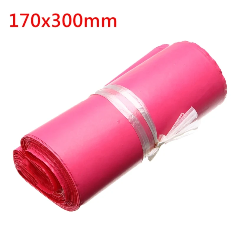 170x300mm pink 100 шт./лот цветные пластиковые конверты разных размеров самоклеющиеся курьерские пакеты для хранения почтовые конверты - Цвет: 170x300mm pink