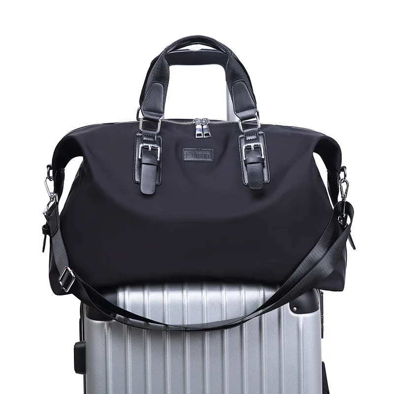 Travel Bag 22 Inch Black Sport Fitness Handbag Nylon Waterproof Shoulder Women Men's Bag