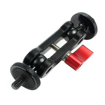 

Double Ballheads Mini Multi Function Articulating Magic Arm 360 Degree Monitor Mount 1/4 Inch DSLR Audio Recorder Aluminum Alloy