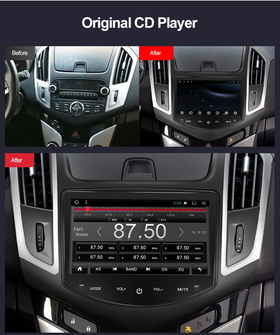 Excellent android 9.0 car dvd gps player for Chevrolet Cruze 2013 2014 2015 with radio gps navigation support mirror link steering wheel 4