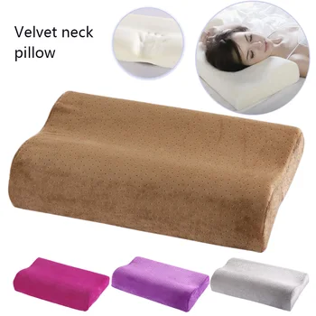 

Memory Foam Bedding Pillow Neck Protection With Solid Velvet Pillowcase Memory Foam Pillow Health Cervical Neck Soft Sleeping