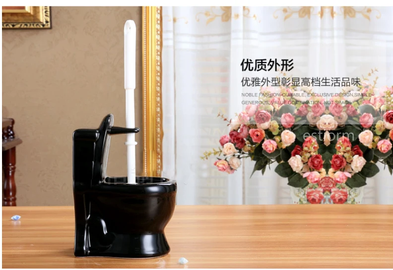 Ceramic Toilet Bowl Brush Set Long Handle - Js3337-4