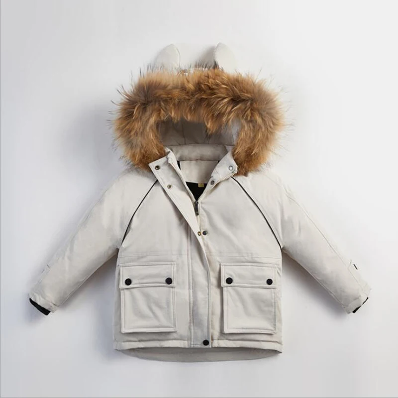 

New Children Down Jackets Winter Girls Coats Fur Collar Fashion Kids Winter Jackets Thick Girls Snowsuit White Duck Down Clothes