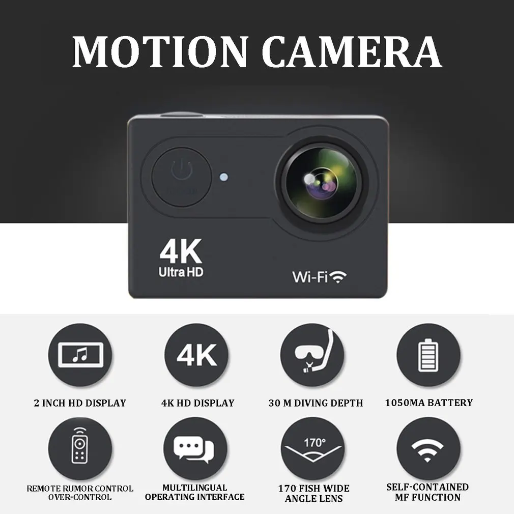 Оригинальная Экшн-камера Ultra HD 4 K/30fps WiFi 2," 170D подводная камера водонепроницаемая камера шлем камера Спортивная камера
