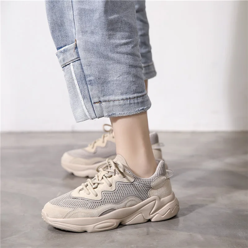 

Edward Dad Shoe Woman Ins Tide 2020 Season Ventilation Net Shoes Light Flange Motion Wind Run Shoe