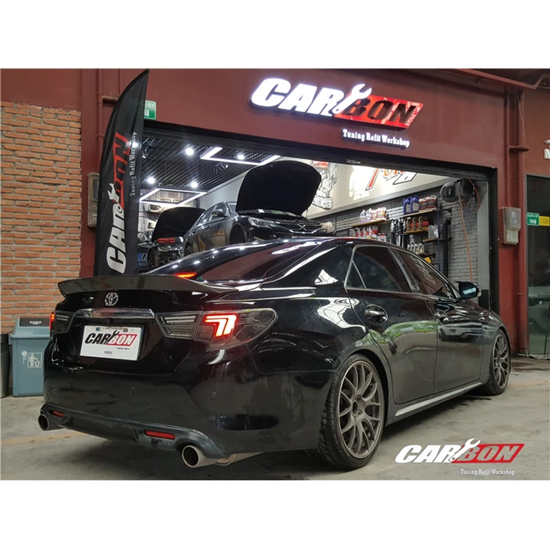 Для Toyota Mark X REIZ спойлер 2010 11 12 13 14 15 16 17 лет Глянцевая углеродное волокно/FRP заднее крыло K стиль аксессуары