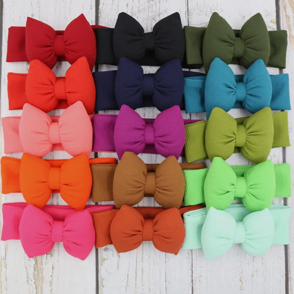 20 шт./лот новинка 5 дюймов вафельная ткань бант повязка на голову для головы обертывания Детские хлопковые