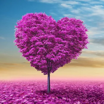 

100% Full 5D Diy Daimond Painting Cross-stitch Pink Tree 3D Diamond Painting Round Rhinestones Paintings Embroidery