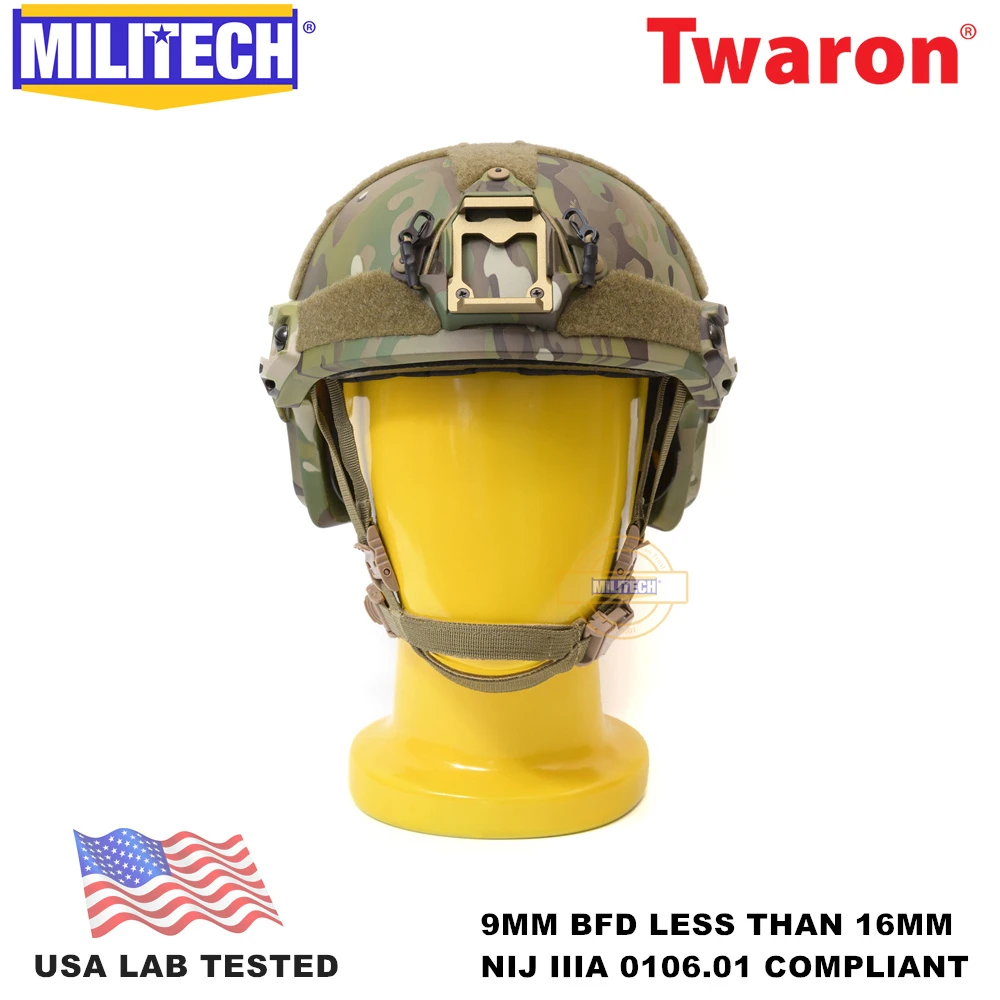MILITECH Ballistic Helmet NIJ Level IIIA 3A 0106.01 FAST OCC Dial High Cut XP Cut Aramid Bulletproof Helmet