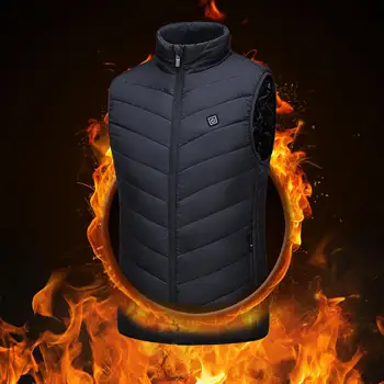 

Newest Men USB Charging Electric Heated Vest Jacket Winter Thermal Cloth Feather windproof Heating Waistcoat for Camping Hiking