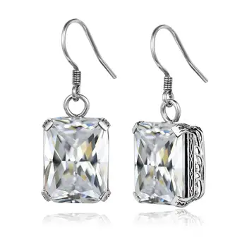 

Genuine Sterling Silver 925 Earrings For Women Glamorous Shiny Zircon Sparkling Lab Grown Diamond Luxury Trendy Fine Jewelry New