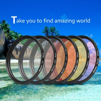 

6in1 58mm/52mm Filter for GoPro Hero 7 5 6 4 3+ Black Silver Waterproof Case Housing Diving Filter for Go Pro 7 6 Accessory Set