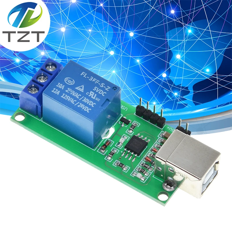 TZT Smart Electronics 5V 1 Channel USB Relay Module Programmable Computer Control For Home 5 V 1Way Relays Board | Электронные