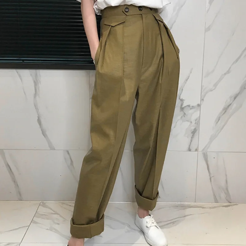 XUXI 2019 новые свободные Кнопки Твердые плоские широкие брюки повседневные женские осенние горячие продажи модное высококачественное низ FZ0051