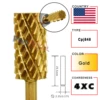 RolinStar 6.6 Large Barrel Gold Tungsten steel Carbide nail drill bits Nail Art Tools Burrs 3/32" Manicure Accessories 4