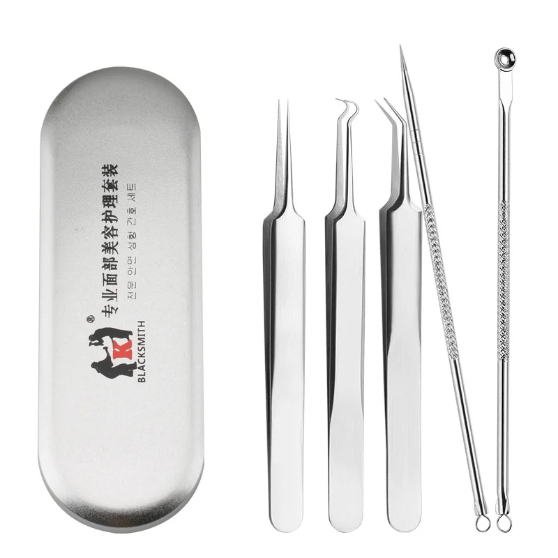

Acne Pin 5 Pieces Stainless Steel Tweezers Acne Needle to Blackheads Clip Acne Pick Pox Squeeze Acne Tool