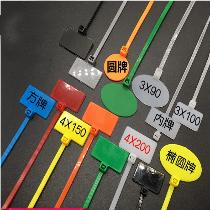 

100pcs Zip Ties Colored Write Wire Cable Label Mark Tag Nylon Self-Locking Cable Tie Network Cord Wire Strap Marker Cable ties