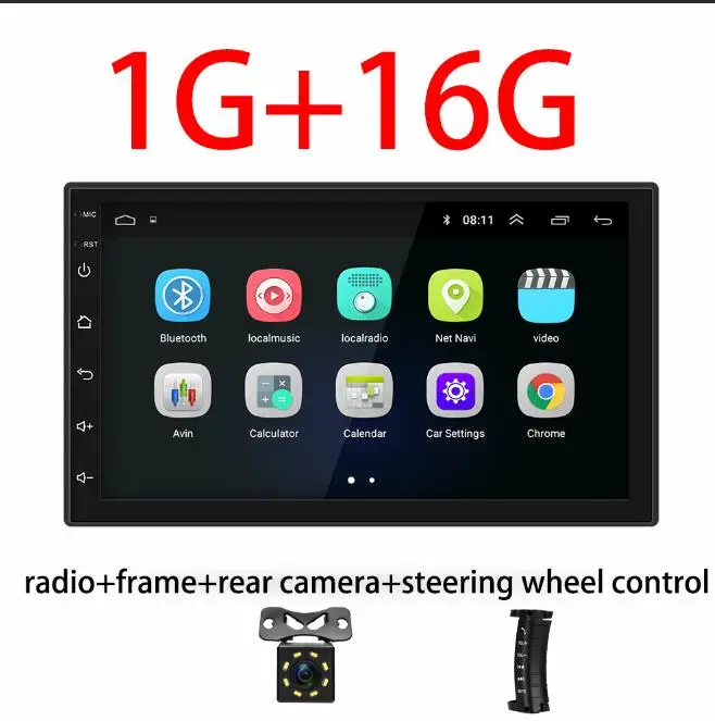 1G all Автомобильный семейный 2 Din Автомобильный Радио Android 8,0 gps навигация Bluetooth Сенсорный экран Wifi автомобильный аудио стерео FM USB автомобильный мультимедийный MP5 - Цвет: 1G all